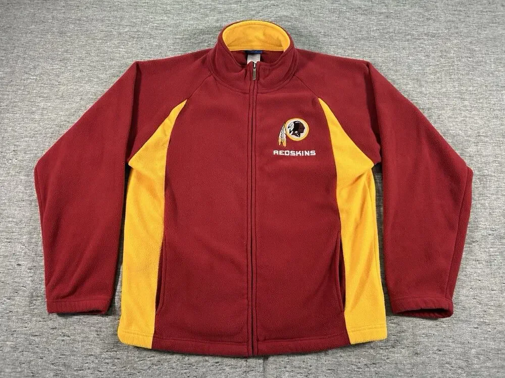 Vintage Reebok NFL Washington Redskins Fleece Jacket Mens Medium Full-Zip